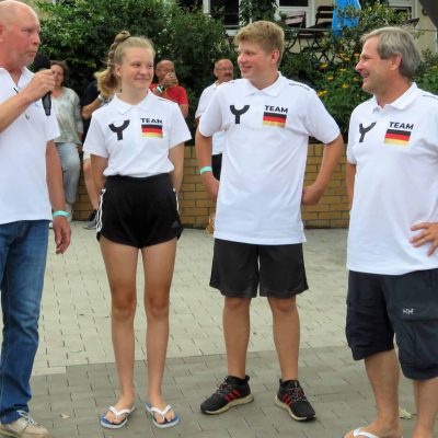 Michelle Meister, Stefan Meister und Samuel Meister, vom YCBG, nach dem ersten Tag Sechste